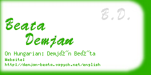 beata demjan business card